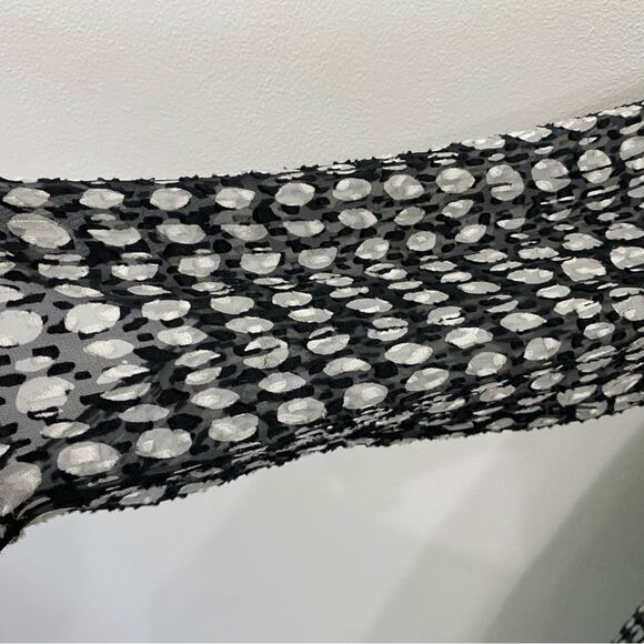 Theory Silk Blend Sheer Weekender Shirt Broken Oval Print Long Sleeve Sz S - Picture 6 of 12